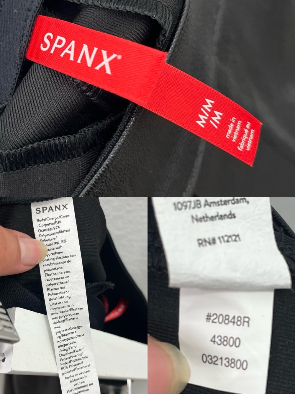 SPANX Black Faux Leather Kick Flare Ankle Crop Pants size Medium 20848R - Picture 10 of 10